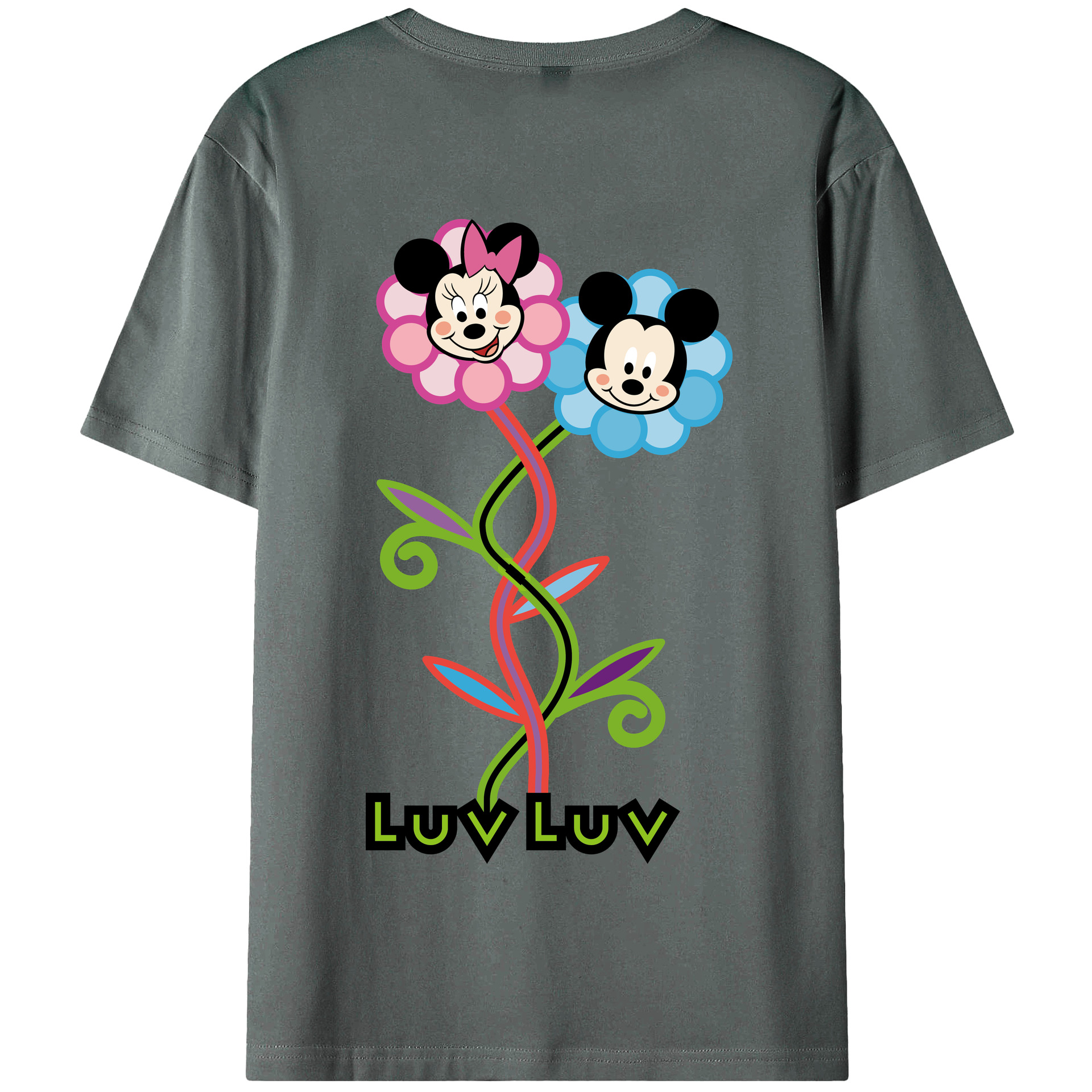 （画像用） ミッキーマウス Mickey Mouse 綿100％半袖Tシャツ（背面プリント）